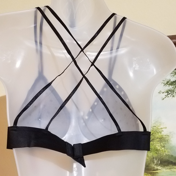 Criss cross Black Gold bralette d17 - Picture 3 of 5